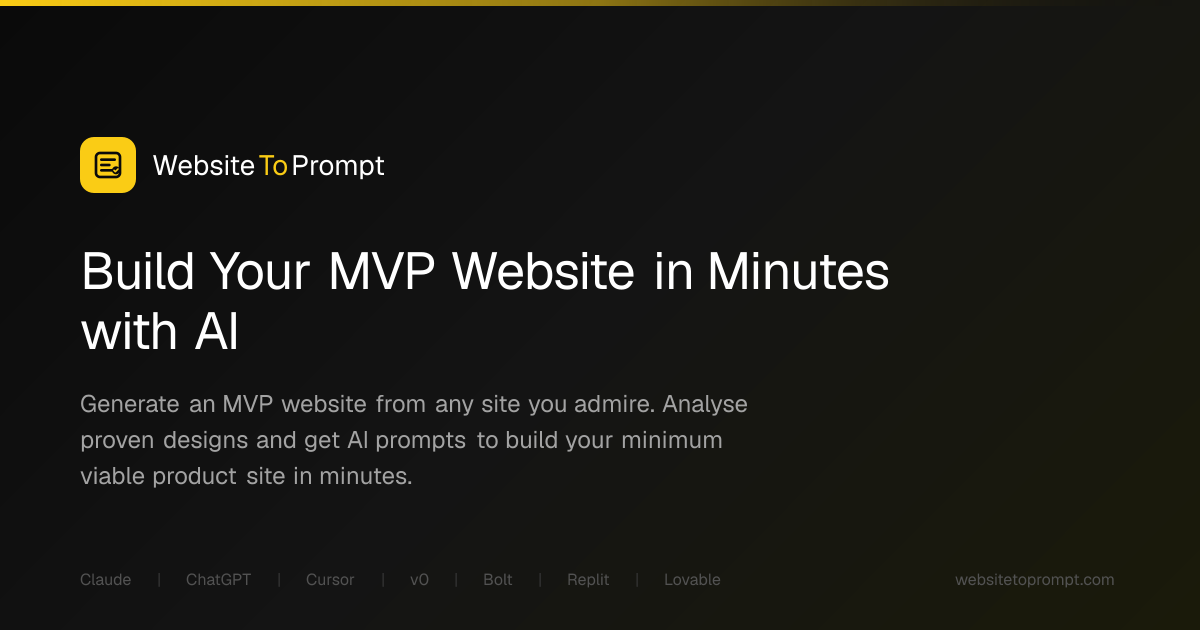 MVP Website Generator | WebsiteToPrompt