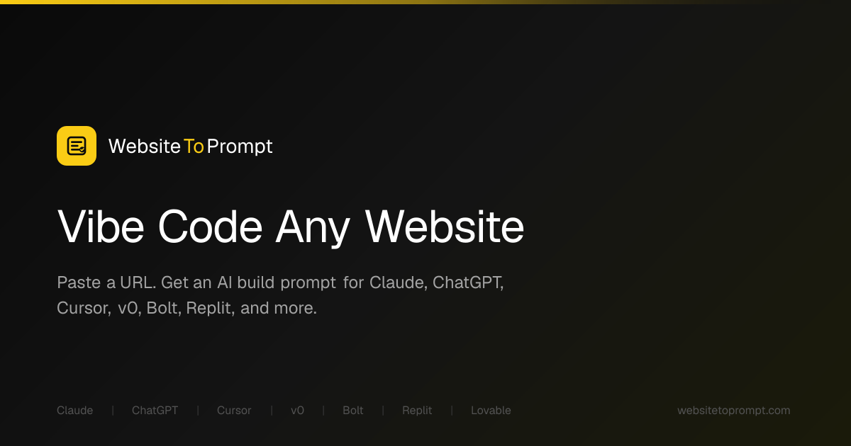 Vibe Code Any Website | Website to Prompt Generator